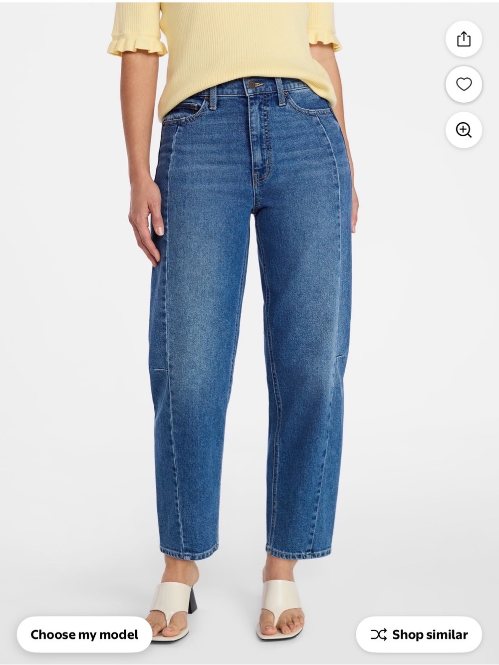 Time and Tru High-Rise Relaxed Straight Jeans in Blue Wash
